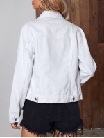 Frenchy Flap Pocket Button Front Denim Jacket