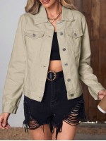 Frenchy Flap Pocket Button Front Denim Jacket