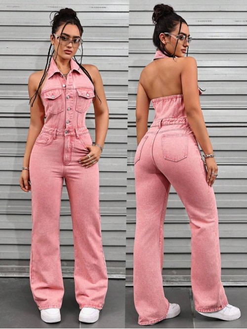 ICON Denim Jumpsuit With Straps For Women Washable