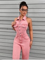 ICON Denim Jumpsuit With Straps For Women Washable