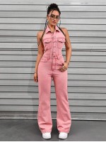 ICON Denim Jumpsuit With Straps For Women Washable